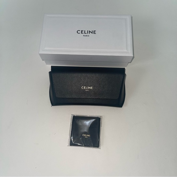 New Authentic CELINE Ivory With Smoke Mirror 56mm Mirrored Butterfly Sunglasses - Picture 5 of 16